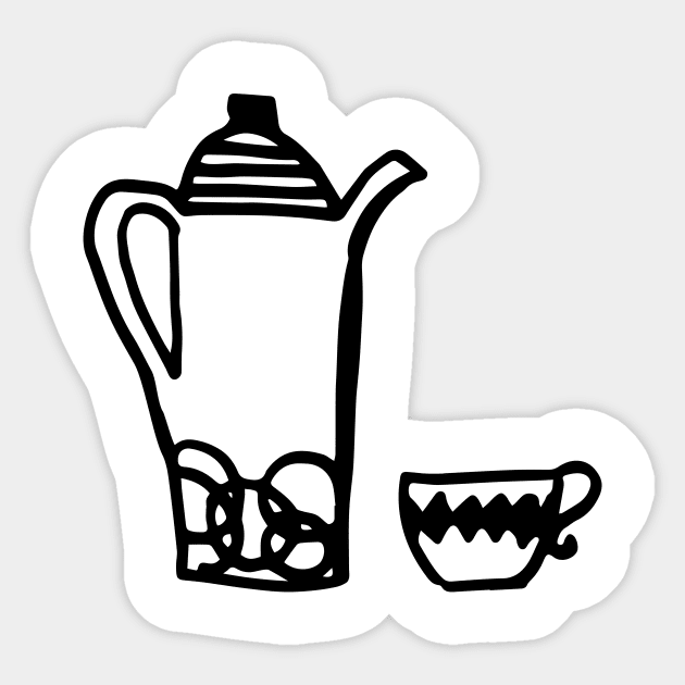 Retro Tea Kettle Sticker by SWON Design